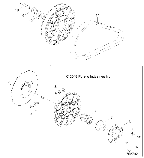 DRIVE TRAIN, SECONDARY CLUTCH - Z21CHA57A2 (702792)