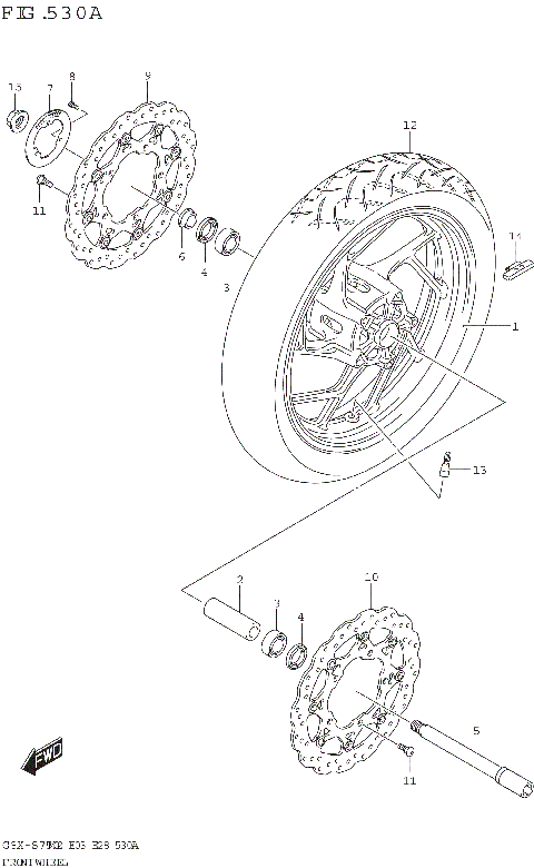 FRONT WHEEL (GSX-S750,GSX-S750A)