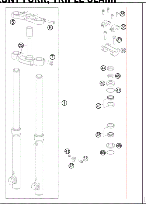 FRONT FORK,TRIPLECLAMP 