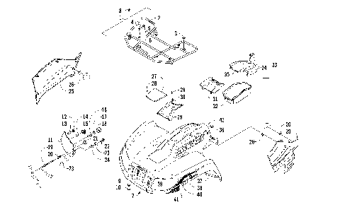 FRONT RACK, BODY PANEL, AND HEADLIGHT ASSEMBLIES [97157]