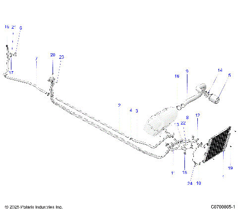 BODY, HVAC CONDENSER AND HOSE ROUTINGS