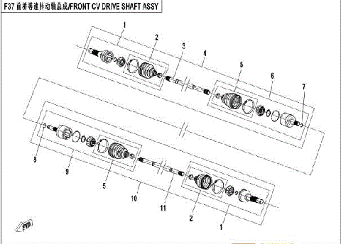 FRONT CV DRIVE SHAFT ASSY. (QC)