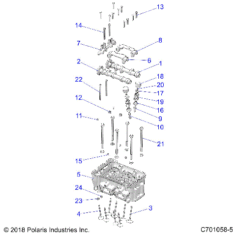 ENGINE, CYLINDER HEAD AND VALVES - Z22ASE99A5/B5(C701058-5)