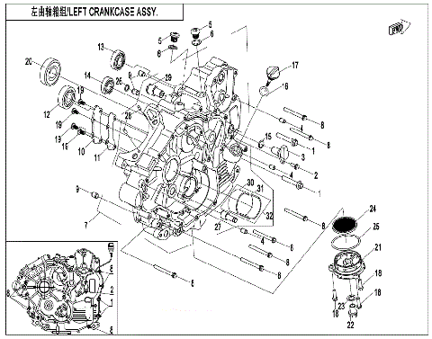 LEFT CRANKCASE ASSY
