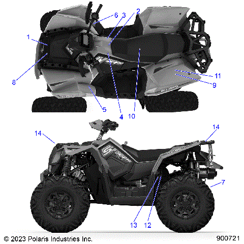 BODY, DECALS, STANDARD - A24SGE95AT (900721-01)