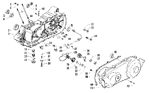 LEFT CRANKCASE AND COVER ASSEMBLY [89392]