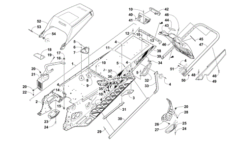 TUNNEL, REAR BUMPER, AND SNOWFLAP ASSEMBLY