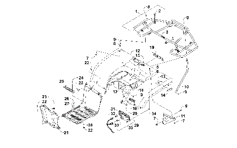 REAR BODY, RACK, AND TAILLIGHT ASSEMBLY [94302]