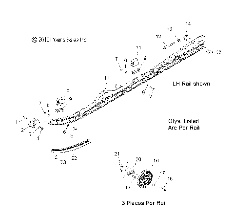 SUSPENSION, RAIL MOUNTING - S12CM8GSA/GSL/GEA (49SNOWSUSPRAIL11800RMK)