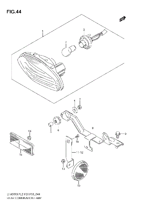 REAR COMBINATION LAMP (LT-A500XPZL2 E28)