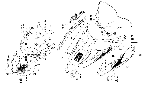 HOOD, WINDSHIELD, AND FRONT BUMBER ASSEMBLY [89262]