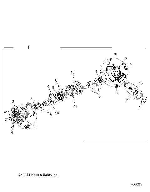 DRIVE TRAIN, FRONT GEARCASE INTERNALS - R15RTED1EA (700095)