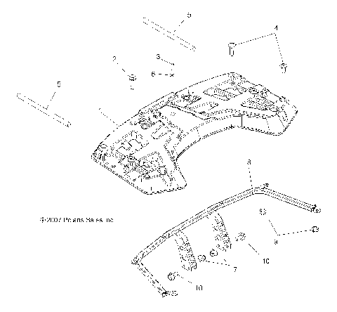 BODY, REAR RACK ASM. - A08LH27AW/AX/AZ (49ATVRACKMTG08SP300)