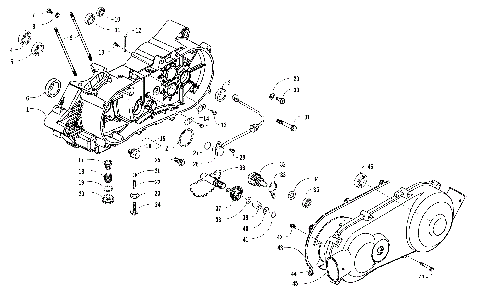 LEFT CRANKCASE AND COVER ASSEMBLY [302043]