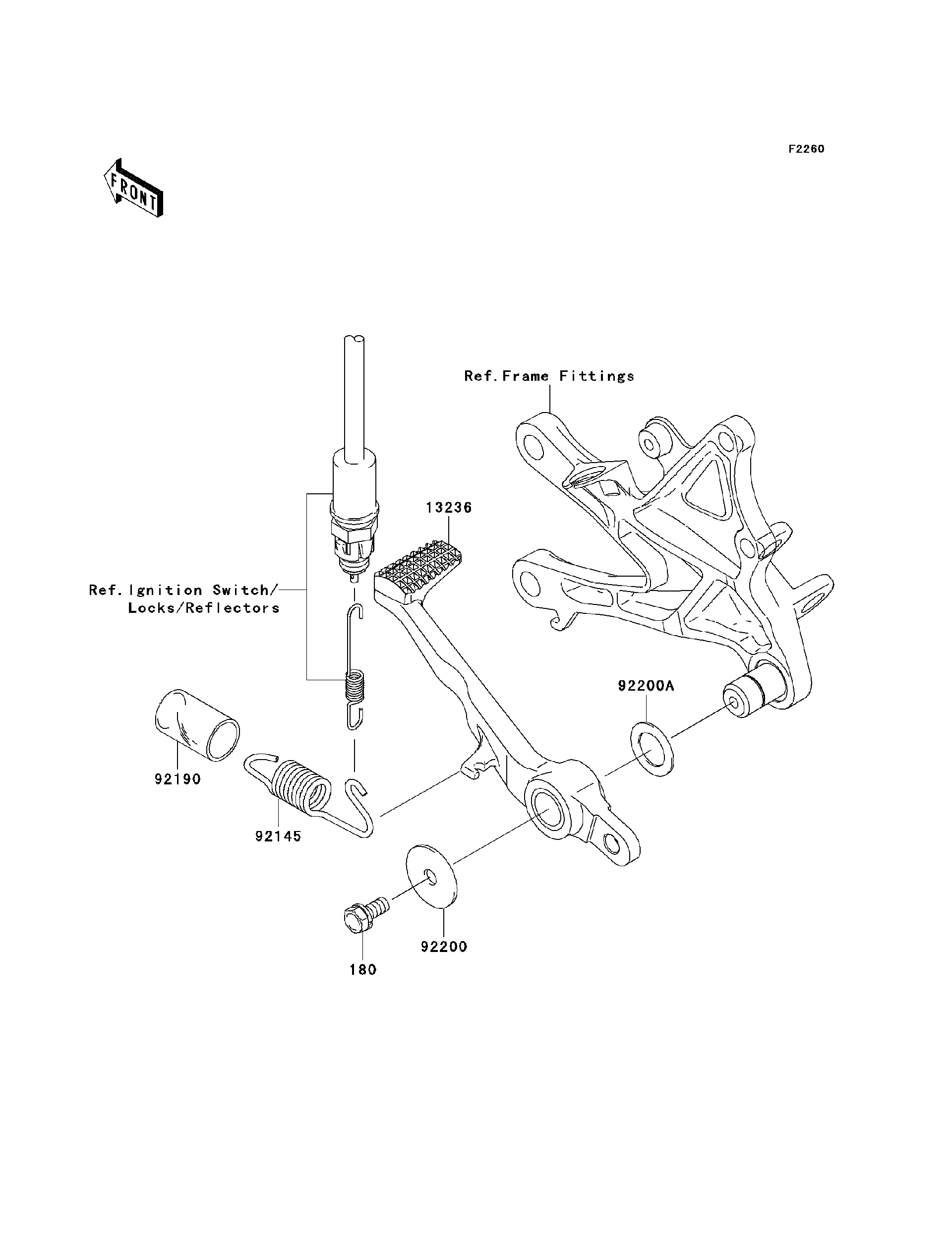 SHIbaページ Kawasaki Motorcycle 2024 OEM Parts Diagram for Steering