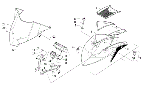 WINDSHIELD AND INSTRUMENTS ASSEMBLIES