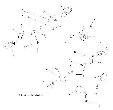 TURN SIGNALS and HORN - A07LB27FA/LH27FB (49ATVTURNSIG07HAWKI)