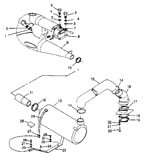 EXHAUST SYSTEM SLT 700 B974572 (4941124112B005)