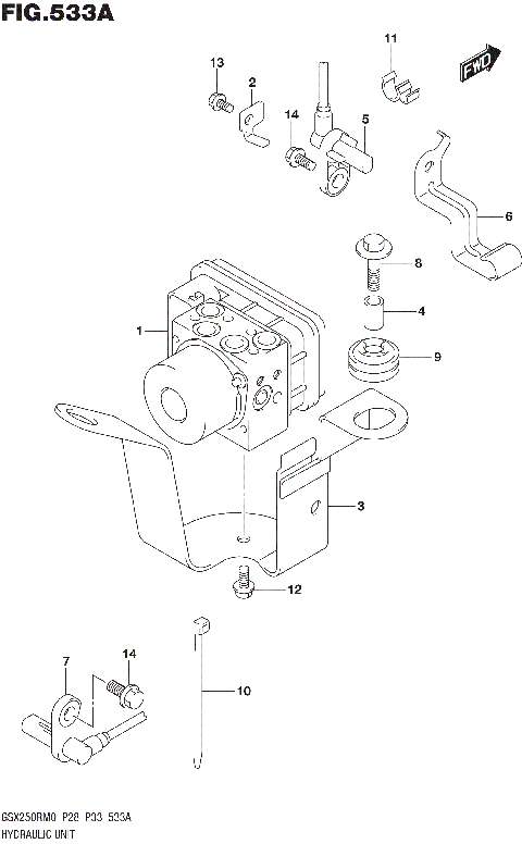 HYDRAULIC UNIT (GSX250RAM0 P33)