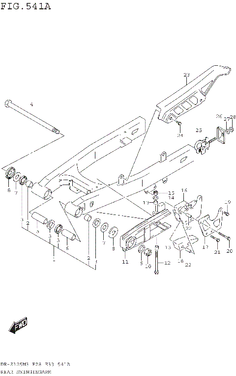 REAR SWINGINGARM (DR-Z125M3E28)