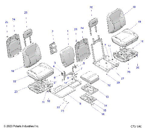 BODY, SEAT ASM., REAR - R24X6E1RAH/BH (C731040)