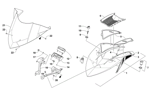 WINDSHIELD AND INSTRUMENTS ASSEMBLIES