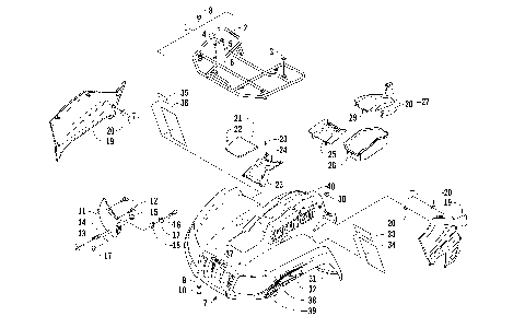 FRONT RACK, BODY PANEL, AND HEADLIGHT ASSEMBLIES [98019]