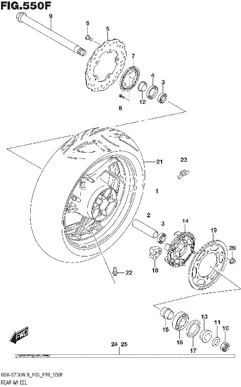 REAR WHEEL (GSX-S750ZAL9 E28)