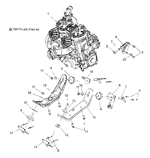 ENGINE, MOUNTING - S08PL7JS (49SNOWENGINEMOUNT08RMKSPL)