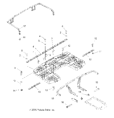 BODY, REAR RACK ASM. - A08MN50AF/AN/AQ/AR/AS/AT/AW/AX (49ATVRACKMTG08SP500EFI)