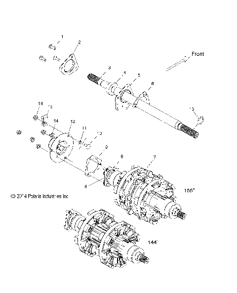DRIVE TRAIN, JACKSHAFT and DRIVESHAFT - S15CC6/CK6/CM6 ALL OPTIONS (49SNOWDRIVETRAIN15600RMK)