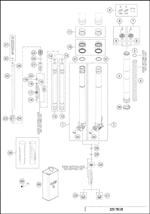 FRONT FORK DISASSEMBLED