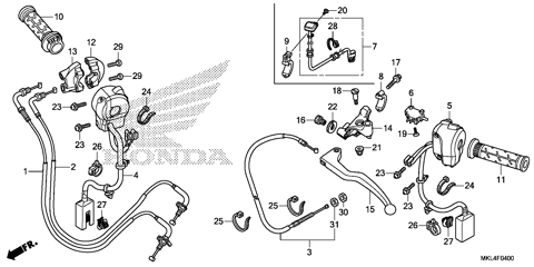 HANDLE LEVER@SWITCH@CABLE