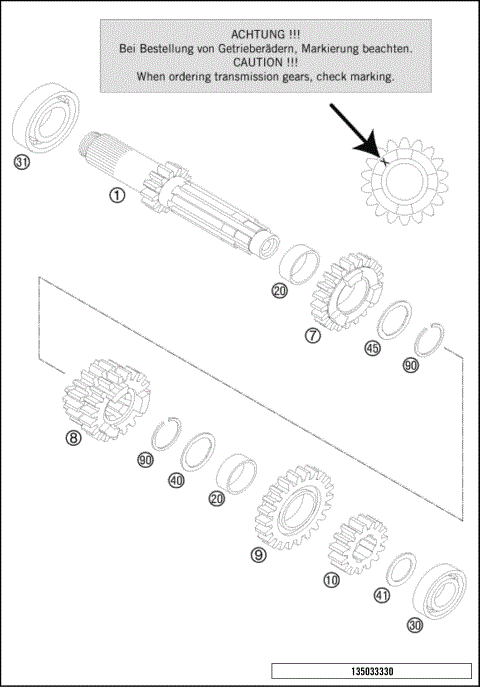 TRANSMISSION I - MAIN SHAFT
