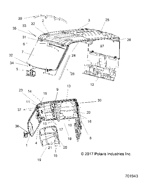 BODY, ROOF AND CAB - R18RVU99AS (701943)