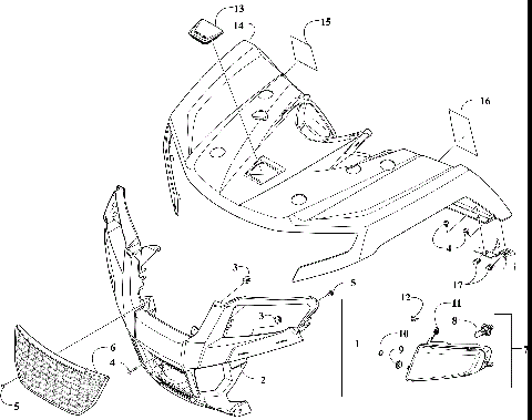 FRONT BODY PANEL AND HEADLIGHT ASSEMBLIES [303694]