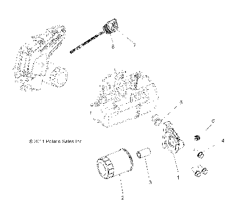 ENGINE, OIL FILTER and DIPSTICK - R12VH57AD (49RGROILFILTER12RZR570)