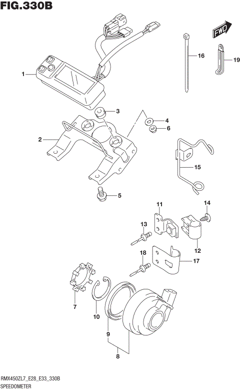 SPEEDOMETER (RMX450ZL7 E33)