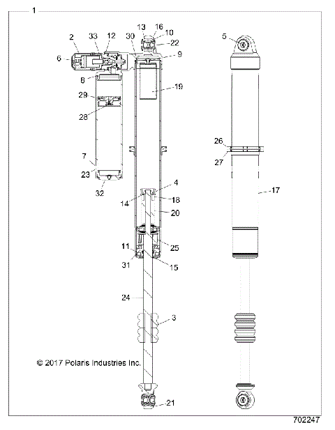 SUSPENSION, REAR SHOCK INTERNALS - Z18VFL92BK (702247)