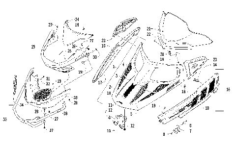 HOOD, WINDSHIELD, AND FRONT BUMPER ASSEMBLY [93690]
