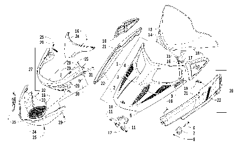 HOOD, WINDSHIELD, AND FRONT BUMPER ASSEMBLY [99322]