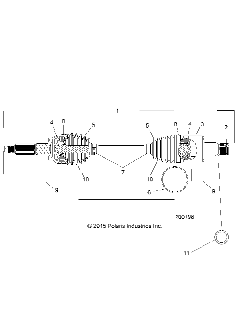 DRIVE TRAIN, REAR HALF SHAFT (TO 4/25/16) - A16DAA57N1/E57NM (100196)