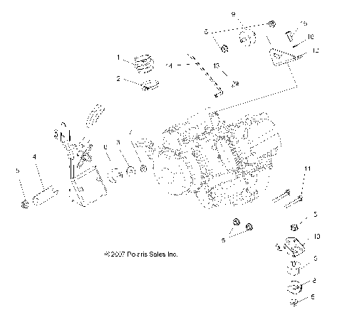 ENGINE, MOUNTING - A08MH50AX/AZ (49ATVENGINEMTG08SP500)