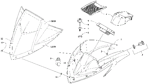 WINDSHIELD AND INSTRUMENTS ASSEMBLIES [107077]
