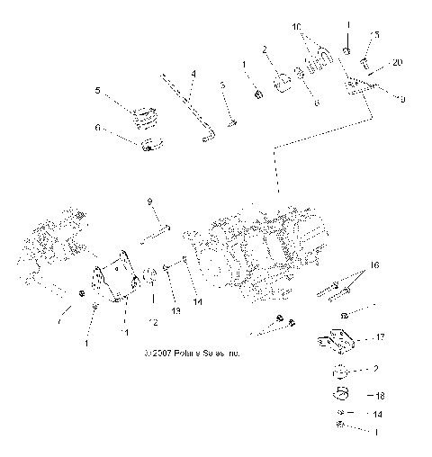 ENGINE, MOUNTING - A08TN50EA (49ATVENGINEMTG08SPX25)