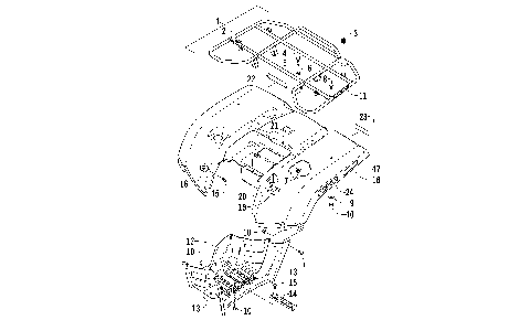 REAR RACK, BODY PANEL, AND FOOTWELL ASSEMBLIES [97345]