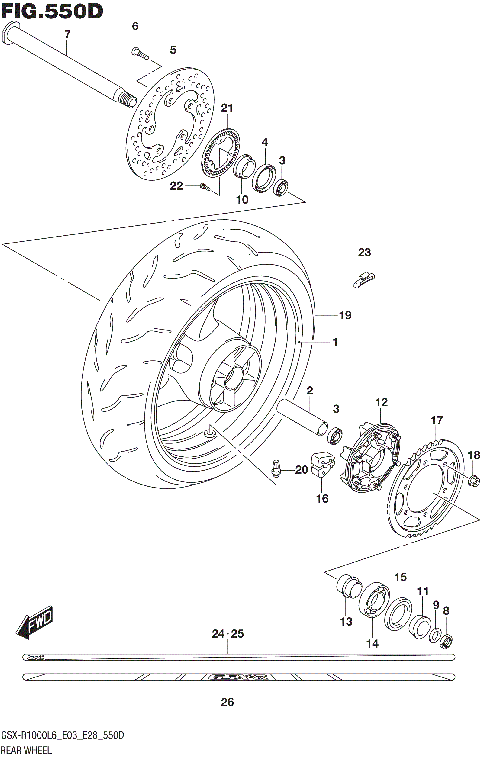 REAR WHEEL (GSX-R1000AL6 E28)