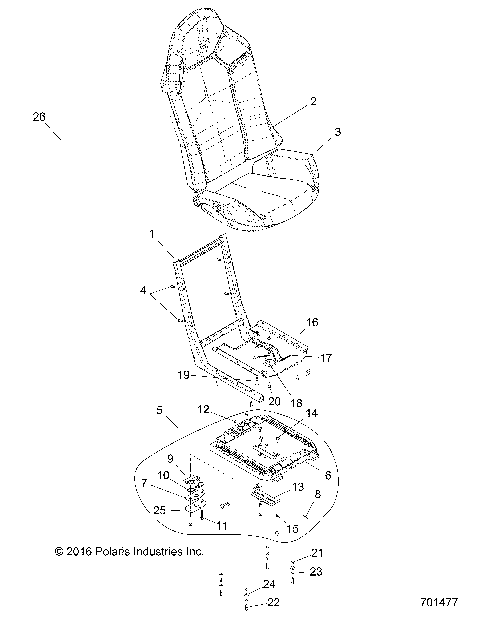 BODY, SEAT ASM. AND SLIDER - Z17VDE92NG/NM/NK (701477)