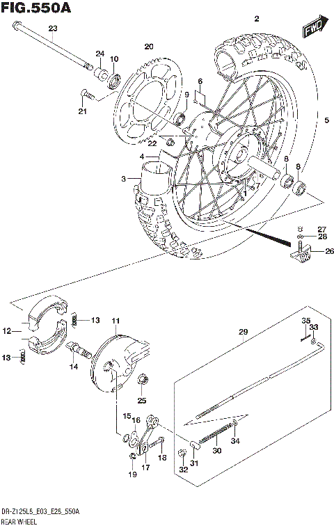 REAR WHEEL (DR-Z125L8 E28)