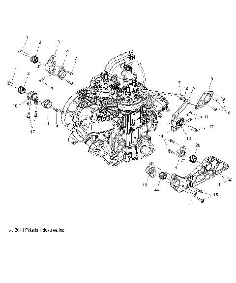 ENGINE, MOUNTING & LONG BLOCK - S21DDL6PS ALL OPTIONS (49SNOWENGINEMOUNT156PROS)